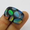 Lab Created Multicolor Onyx Opal 24.55 Ct Cushion Certified Beautiful Gemstone