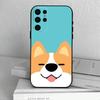 C-Милый корги D-собака-G Чехол для телефона для Samsung S25,24,23,22,30,21,10,9,Ultra,Plus,Lite,FE,4,5 G Мягкий черный чехол