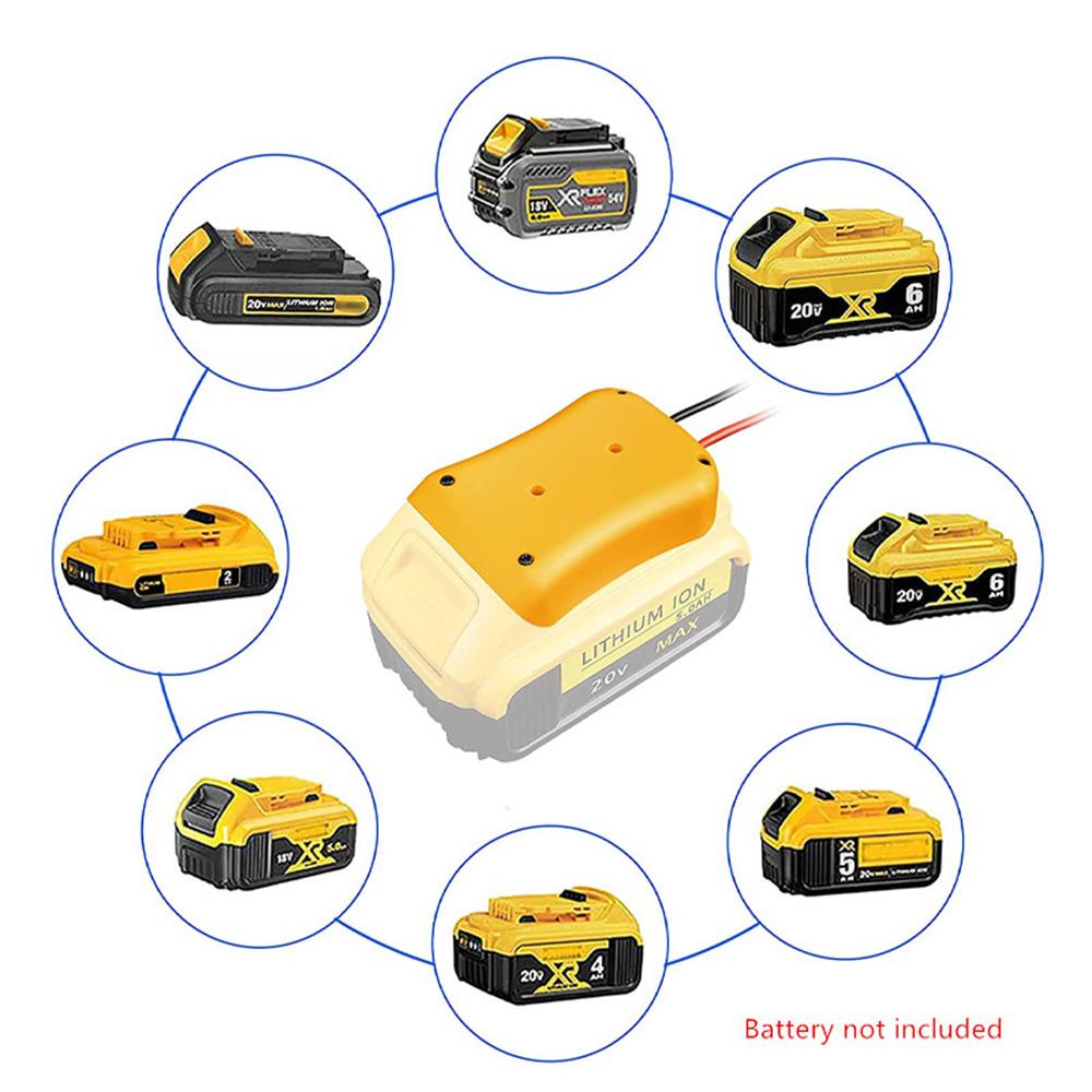 DIY Battery Converter For 18V/20V Max Battery Dock Power Connector 12AWG