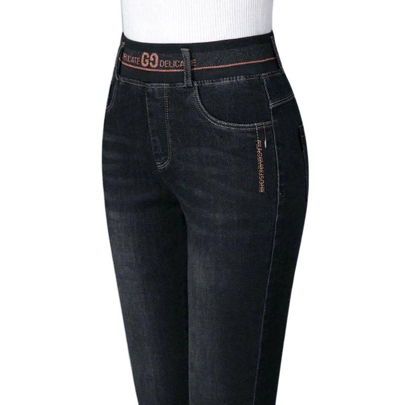 Женские зимние джинсы стрейч с плюшевой подкладкой, с высокой талией, толстые теплые джинсовые брюки, мамины джинсы-карандаш