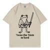 Neurodivergent Frog Samurai Funny Meme Tshirt High Street Fashion Trend Short Sleeve Tshirts Unisex Unisex Casual Loose T Shirt