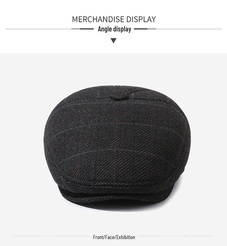 Стильная кепка «утконос» для мужчин среднего и пожилого возраста — теплая повседневная шапка с бархатной подкладкой для осени и зимы на открытом воздухе.