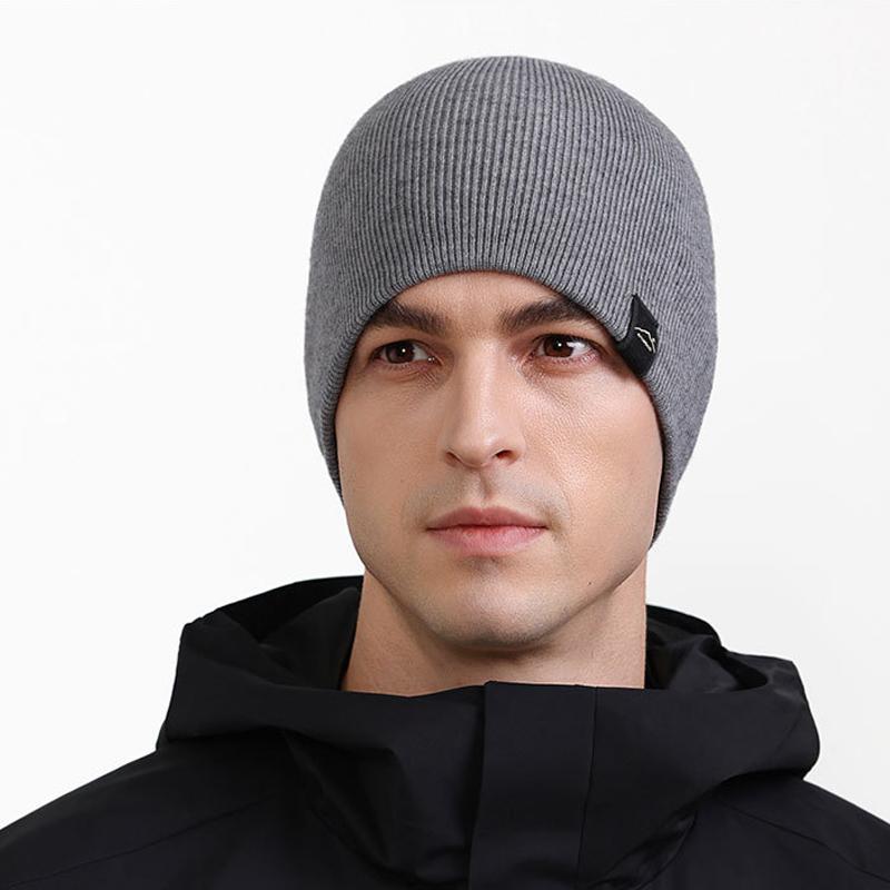 Autumn Winter Thin Knitted Hat High Elastic Big Head Circumference Men's Cold-Proof Ear Protection Cap Windproof Cap