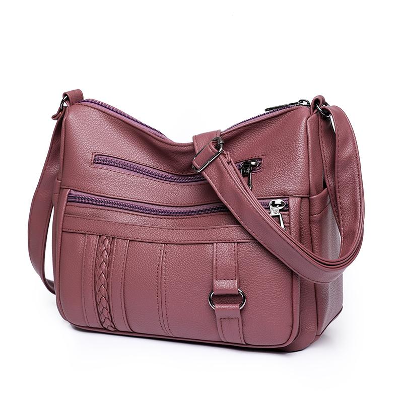 Luxury Soft Leather Women's Bag and Multi-pocket Ladies Shoulder Crossbody Bags