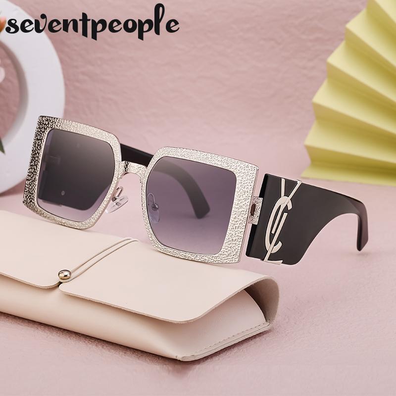 Classic Oversized Square Sunglasses Women Big Frame Luxury Brand Designer New Vintage Shield Sun Glasses For Ladies Eyewear