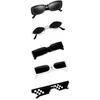 Sheomy Unisex Combo предлагает набор из 5 очков Black Candy MC stan Rectangle Retro Vintage Narrow Sunglasses Women::Мужчины