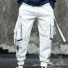 Весна Осень Мужские Персонализированные Ремни Свободные Уличные Хип-Хоп Спортивные Штаны Брюки Карго