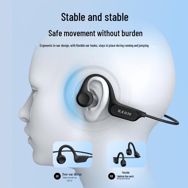 Беспроводные Bluetooth-наушники Shangying с костной проводимостью, открытого типа, водонепроницаемые - True Wireless, с шумоподавлением, идеально подходят для бега и фитнеса.
