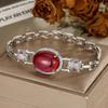 Ювелирные изделия Ювелирные изделия Ювелирные изделия Браслет Слегка инкрустированный Двойная голова леопарда Красный корунд Премиальные женские часы