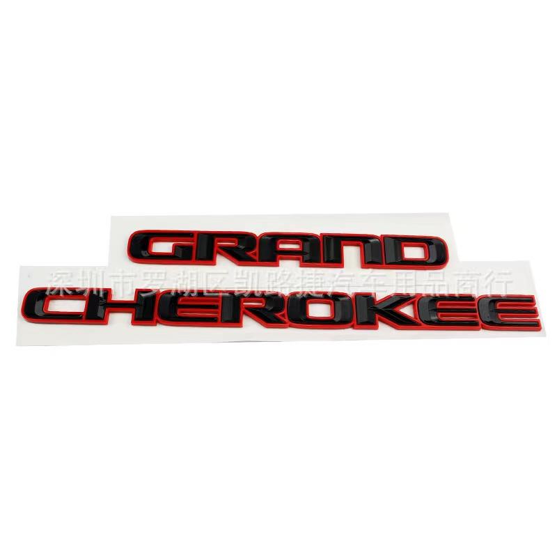 3D ABS Chrome Black Logo Grand Cherokee Emblem Letters Nameplate Car Door Badge Decal For Jeep Grand Cherokee Sticker Accessoies AMV1