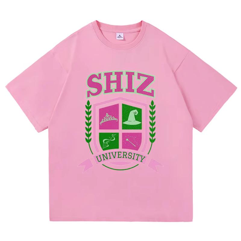 Футболка Shiz University Мода Женская Эстетика Кино Злая Футболка Унисекс Высокое Качество Повседневная Эльфаба Глинда Хлопковые Футболки