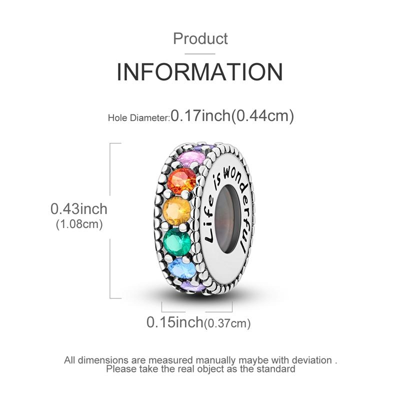 Оригинальные Шармы Бусины Медные Клипсы Шармы Циркон Силиконовые Разделительные Бусины Подходят для Оригинального Браслета DIY Шарм Женские Украшения