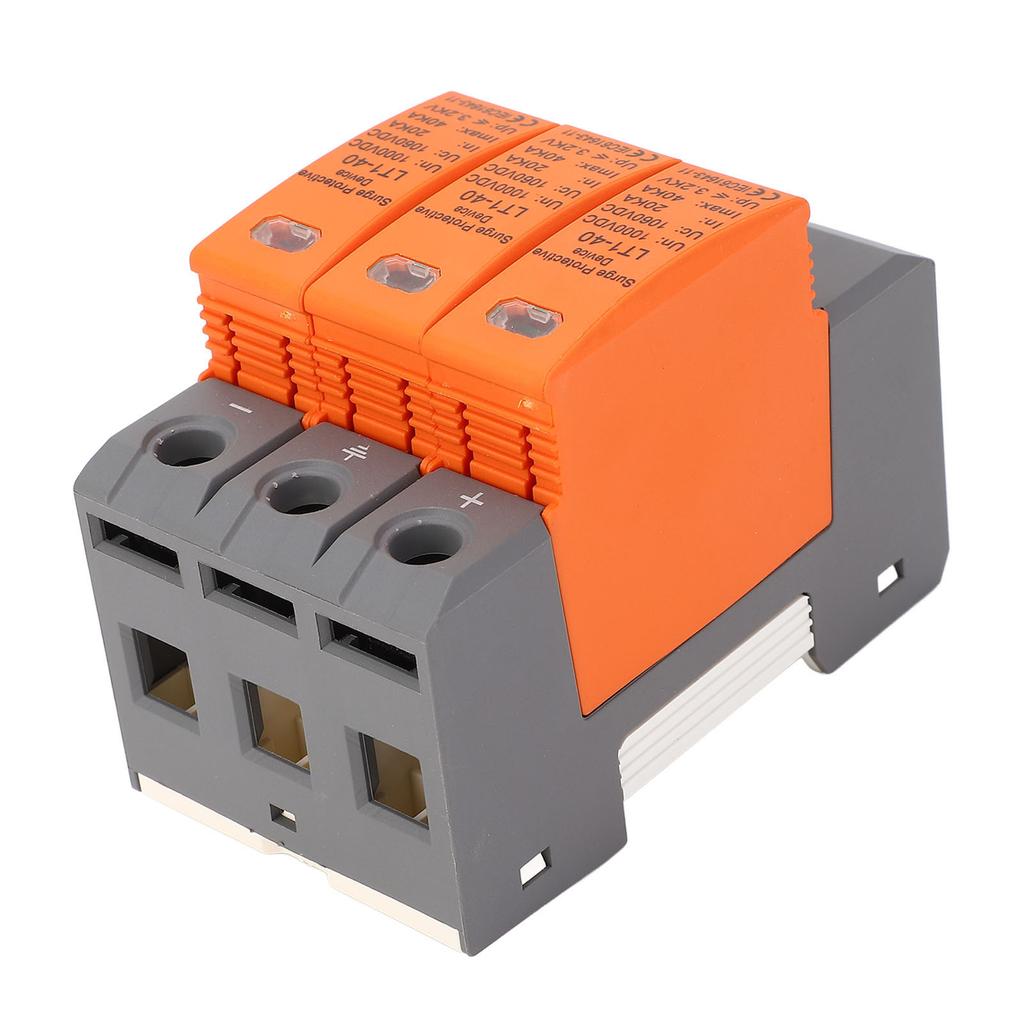 DC Power Surge Protector 3P 35mm Rail Mount Arrester Protective Device for Photovoltaic System