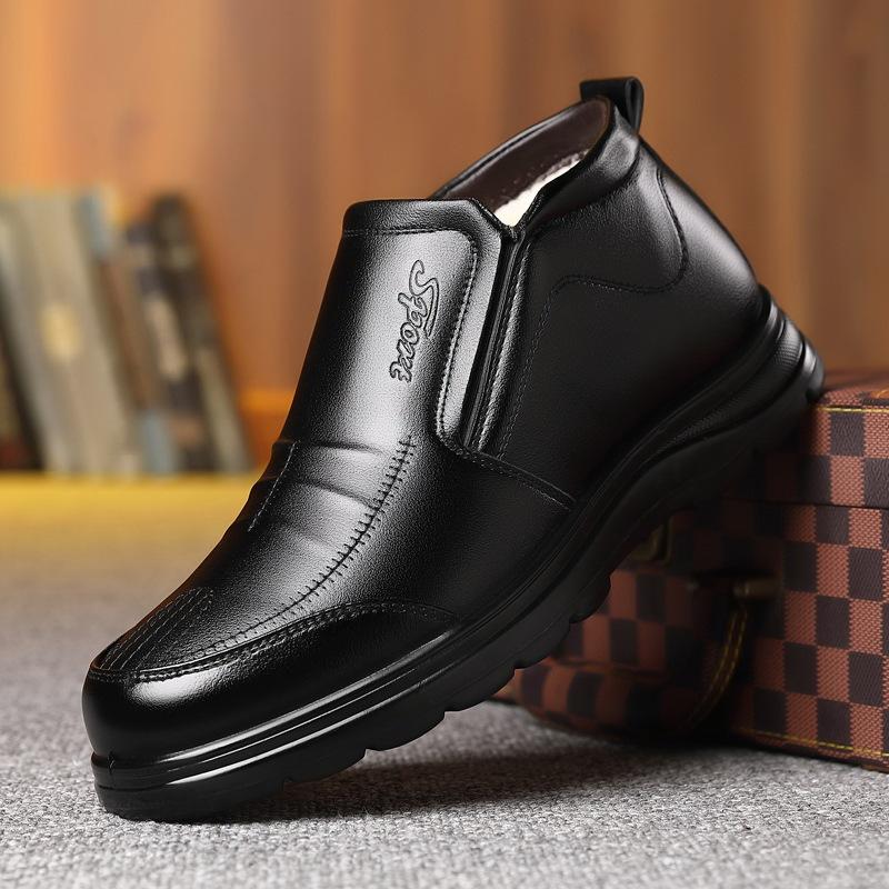 2024 Новые зимние мягкие туфли для мужчин с мягкой подошвой и круглой головкой, мягкие теплые хлопковые туфли для мужчин