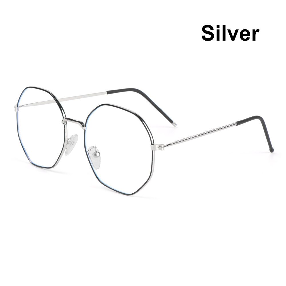 Computer Portable Polygon Eye Protection Metal Glasses Ultra Light Frame Anti-Blue Light Eyeglasses