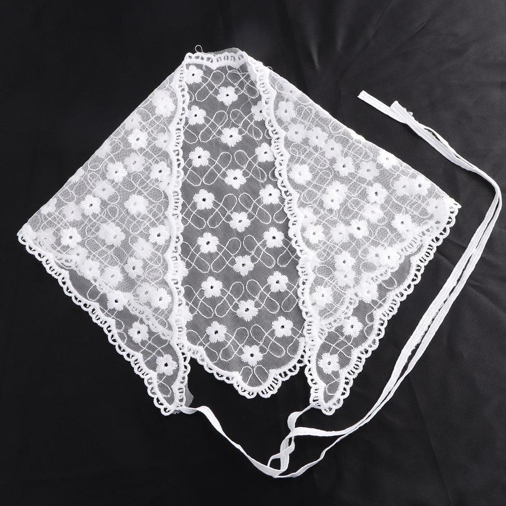 Korean Fresh Style Neckerchief Sweet White Lace Headband Turban Small Scarf Thin Flower Triangle Hair Band Girls Headdress