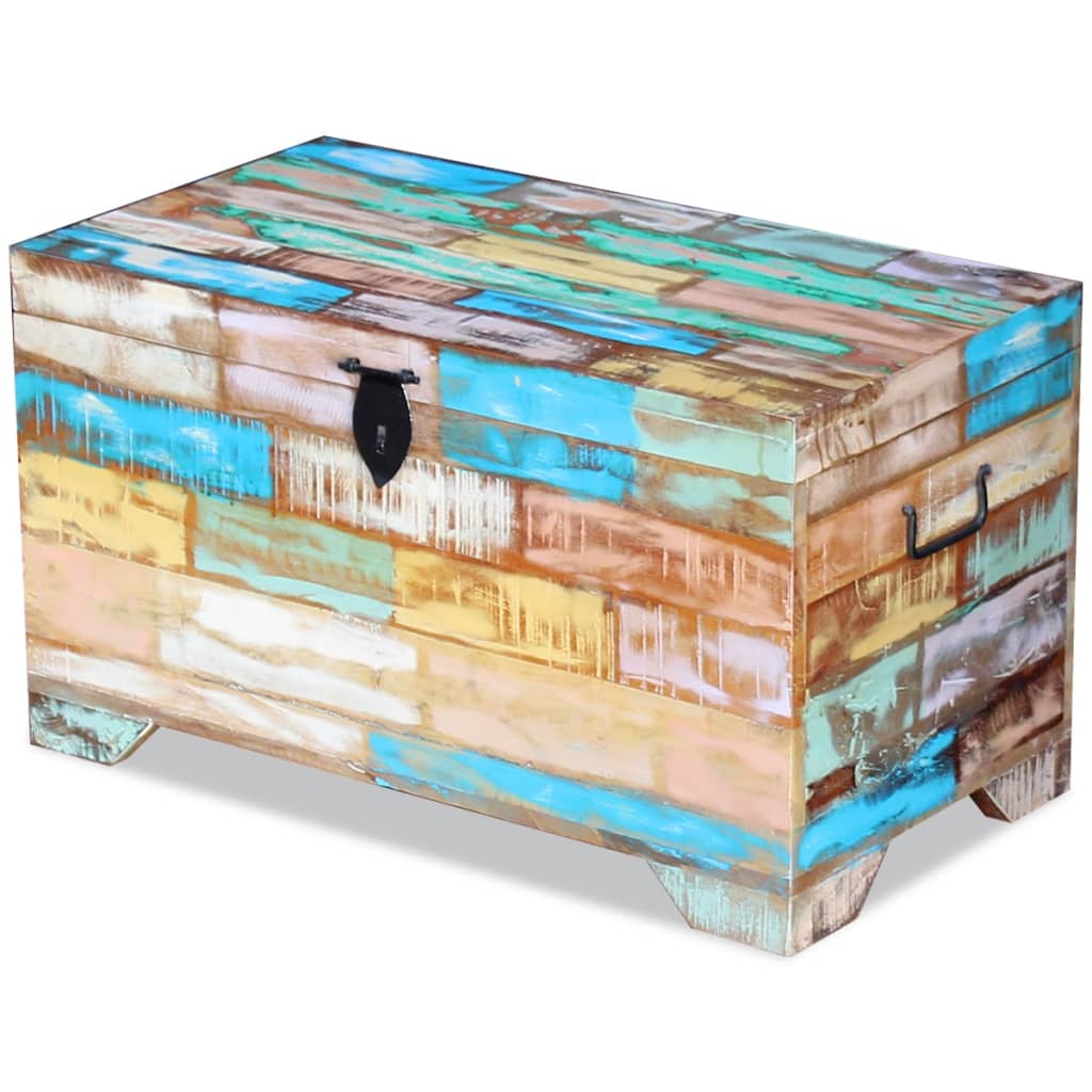 Vintage Style Storage Trunk Made of Solid Reclaimed Wood