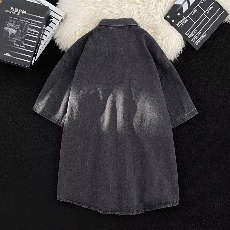 Мужская рубашка с короткими рукавами, дизайнерская, нишевая, летняя, трендовая, универсальная, красивая, повседневная