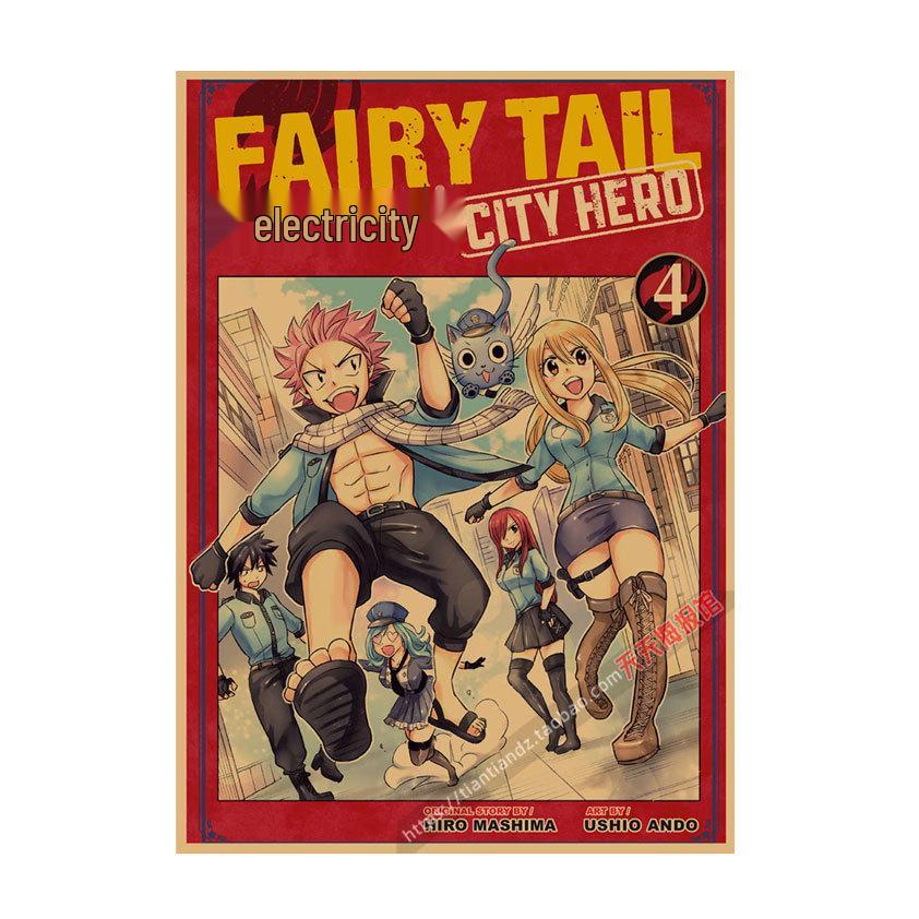 Аниме Постер Fairy Tail - Декоративное Настенное Искусство для Бара, Кафе, Общежития, Японский Стиль, Картина на Крафт-бумаге 678