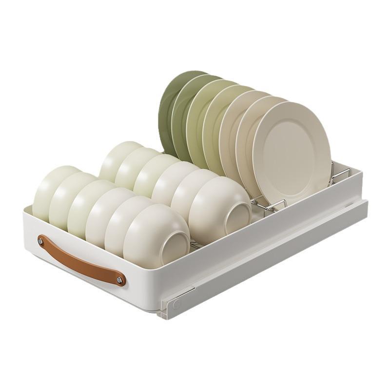 Pull-Out Basket Drawer Dish Rack for Kitchen Cabinet Storage