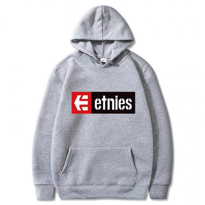 European-American Skateboarding Etnies Trendy Fleece Hoodie, Loose-Fit Plus Size, Outdoor Sports Streetwear.