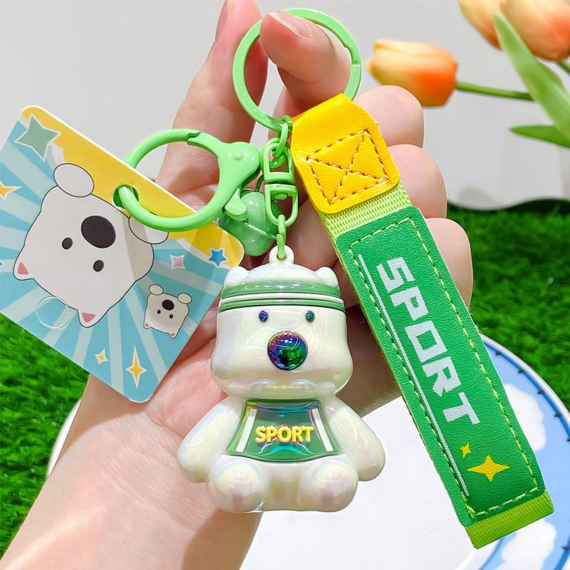 Очаровательный мультяшный брелок для ключей от машины, плюшевый дизайн собаки в ярких красном, синем, оранжевом и зеленом цветах