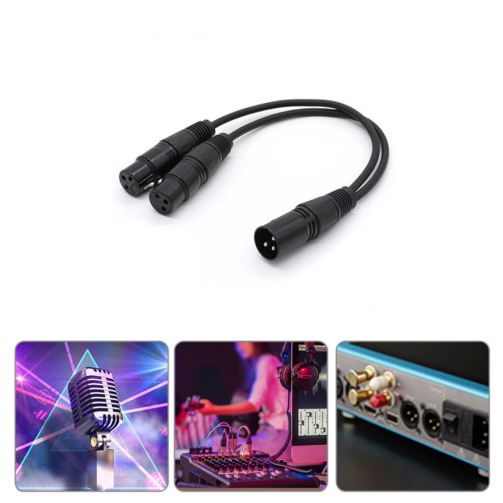 1Pcs Dual XLR Female To Male Mic Combiner Y Cord Microphone Splitter Cable NEW