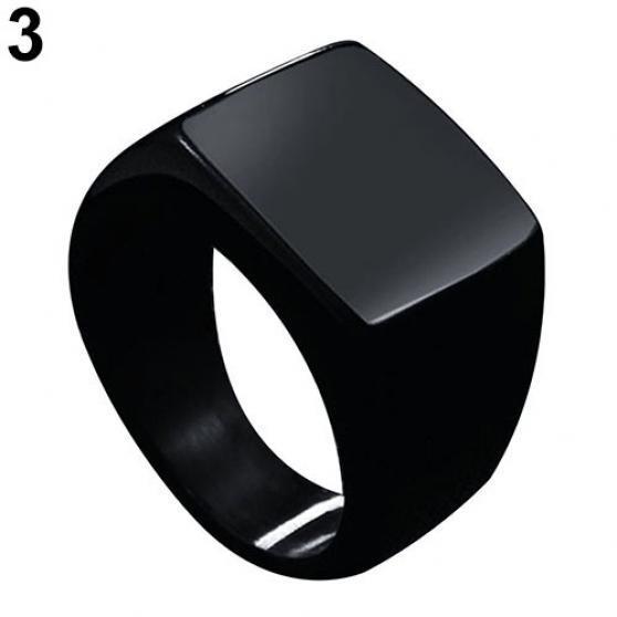 Модное Мужское Кольцо-Кольцо на Палец Квадратное из Нержавеющей Стали Свадебное Панк-Украшение KTJ