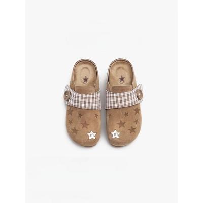 Баотоу шлепанцы женские летние новые ленивые на толстой подошве Бокен полушлепанцы повседневные универсальные крутые шлепанцы