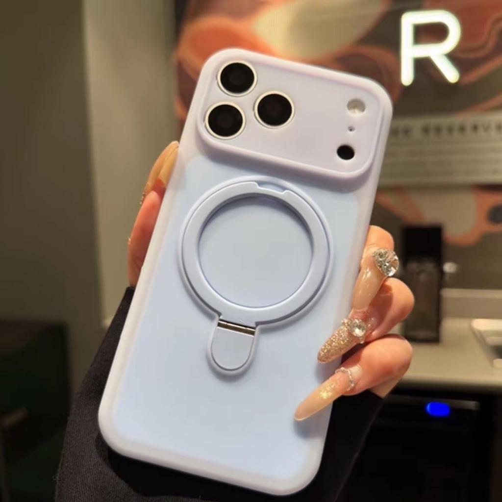 Чехол-подставка из жидкого силикона с магнитом для iPhone 17 для Apple 16 Pro Max/15 Pro