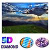 DIY Round Diamond Painting Grassland Scenery Cross Stitch Sun Landscape Diamond Embroidery