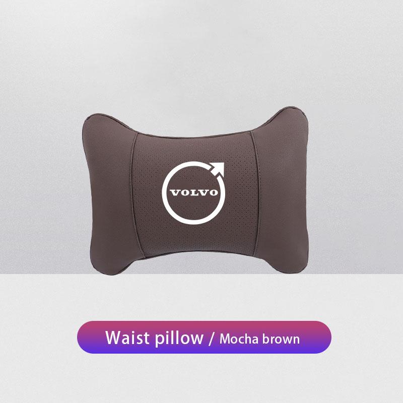 mrjvb7 Leather Car Neck Pillows Auto Interior Seat Rest Headrest Pad For Volvo XC90 V90 V60 XC60 V40 S80 S60 S90 C40 XC40 V70 XC70 C30