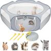 Small Animal Playpen Pet Portable Foldable Exercise Fence with Side Door Outdoors Pet Cage Tent for