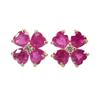 [New] K18YG Ruby/Diamond Clover Motif Earrings [i1-2]