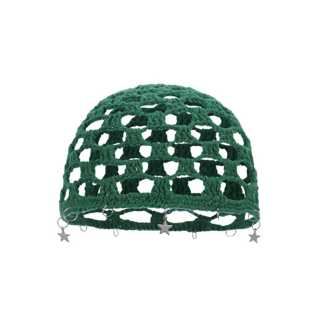 Hollow Out Crochet Hollow Knitted Hat Star Tassels Weave Cap Fashion Knit Beanies Outdoor