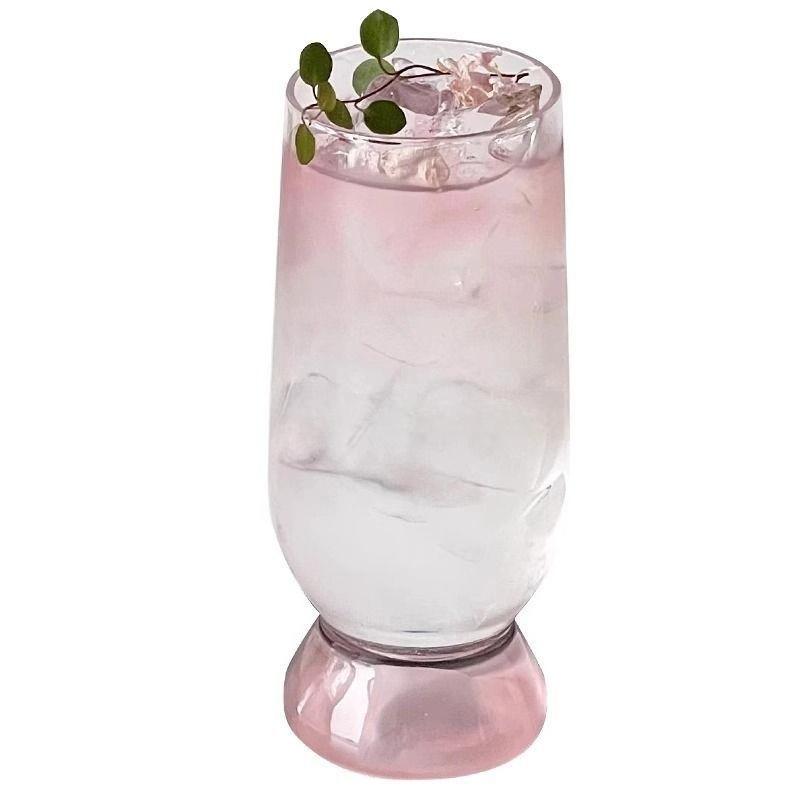 Pink Mountain View Glass Cup High Value Cocktail Tea Juice Bubble Creative Water Bottle