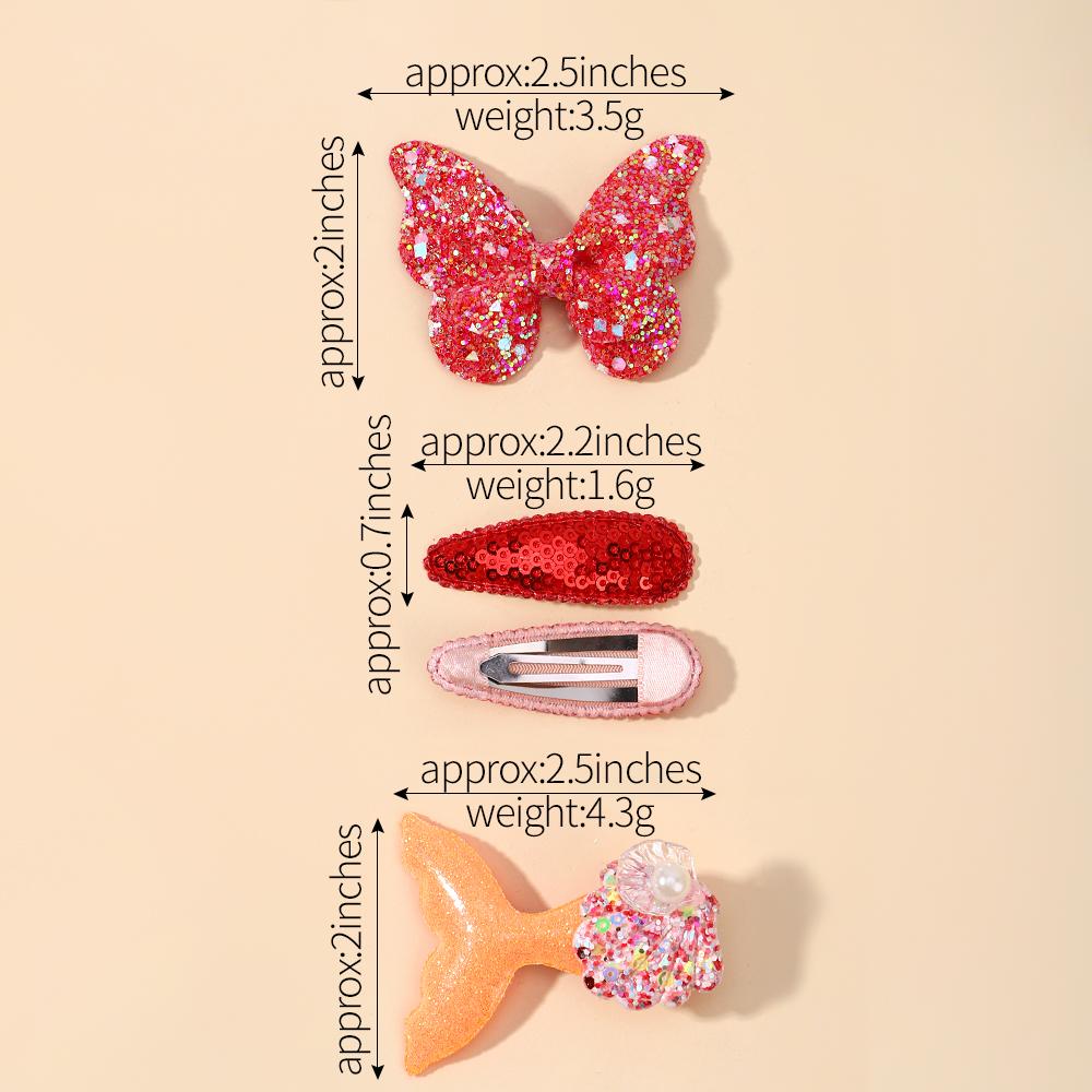 Детский набор свежих заколок для волос Цветочный принт Милые заколки-бабочки Детские зажимы для челки BB Аксессуары для девочек Головные уборы