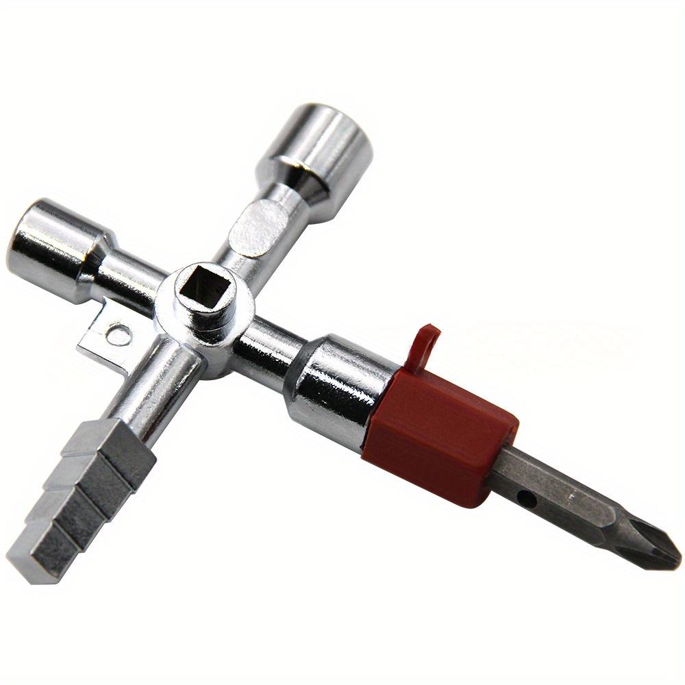 4 в 1 Серебряный ключ-ключ Электрический шкаф управления лифтом Клапан Внутренний треугольник Четырехугольный набор отверток