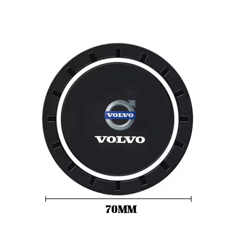 For Volvo XC90 XC60 V50 S60 V70 V60 V40 S90 olestar AWD XC40 S 2PCS Car Coasters Water Cup Slots Non-Slip Mat Waterproof Cup Pad