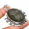 Labradorite Gemstone Handmade 925 Silver Plated Jewelry Pendant 2.08"