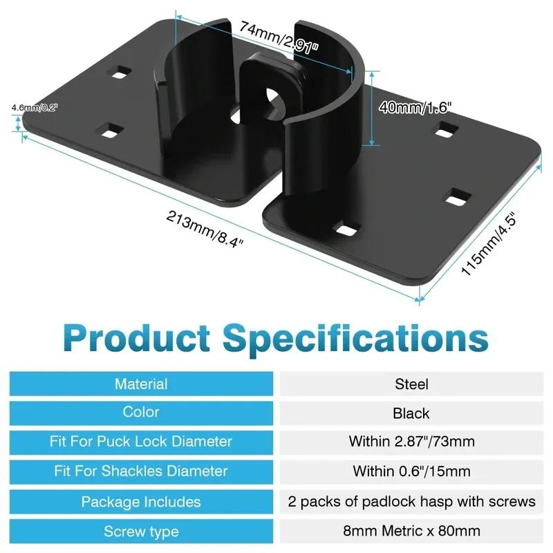 2Pcs Garage Shed Door Lock Keyed Alike Hidden Shackle Padlock Security Trailer Trucks Van Warehouse Door Reinforced Hidden Lock