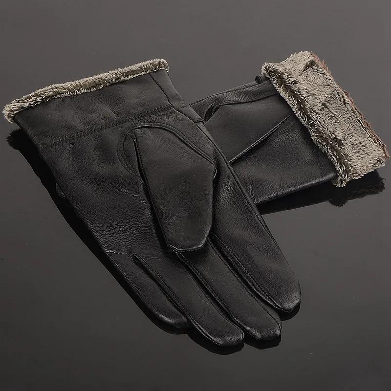 Перчатки мужские зимние толстые и пушистые ветрозащитные теплые перчатки для велоспорта