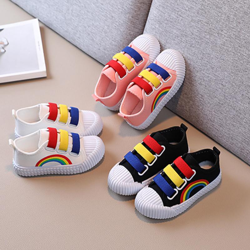 ZapatillasChild Canvas Shoes Rainbow Boy Casual Shoes Versatile Girl Sports Shoes Spring Autumn Child Shoe Tenis Zapatillas Niño