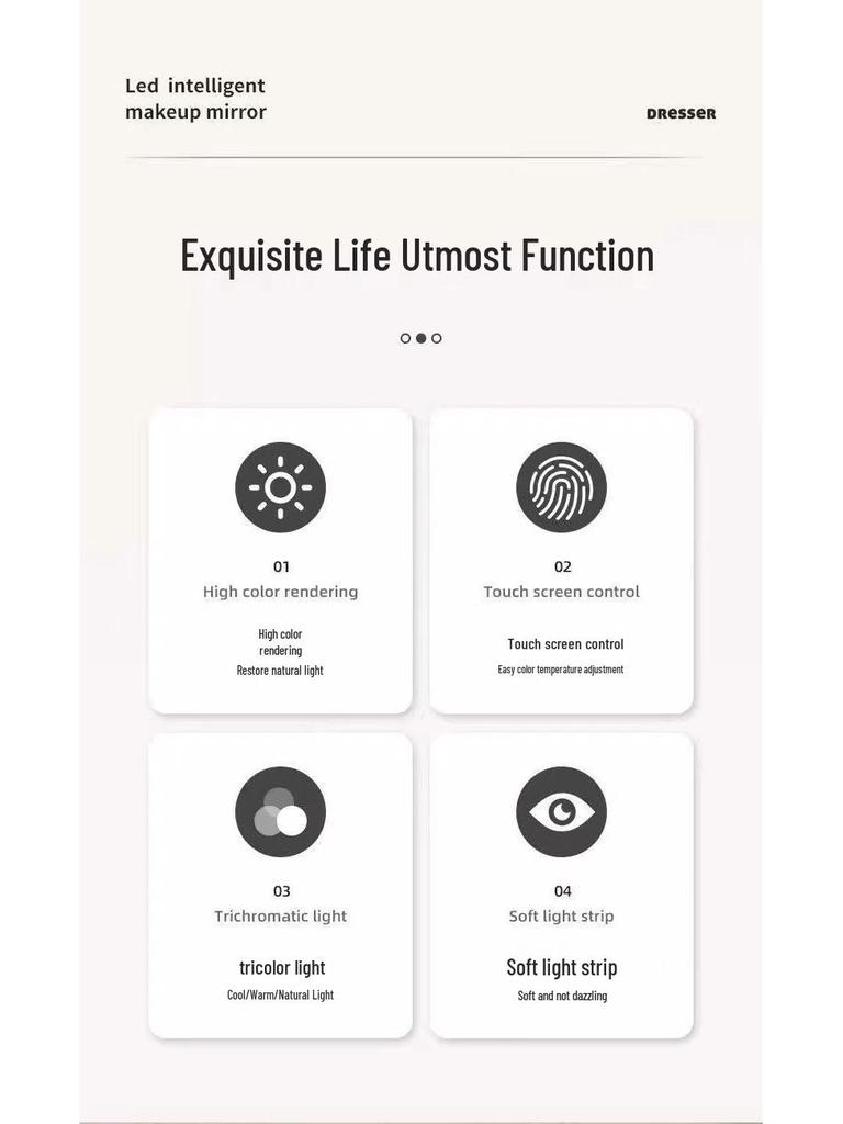 2024 Умное облачное зеркало для макияжа с подсветкой: Стильное настольное косметическое зеркало