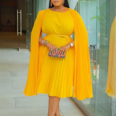 Женское плиссированное модное платье-накидка, темпераментное свободное банкетное платье