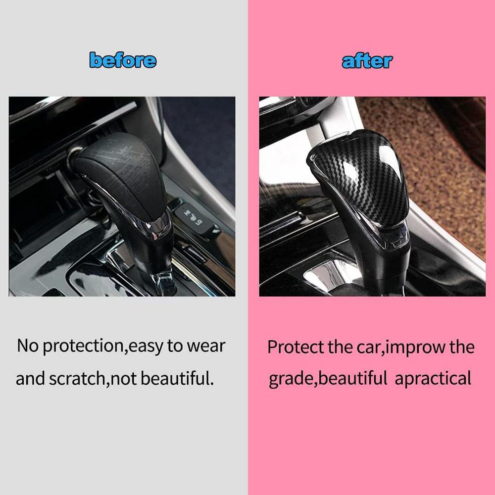 Carbon Fiber Style Gear Shift Knob Cover Fit For Honda Accord 2013-2017