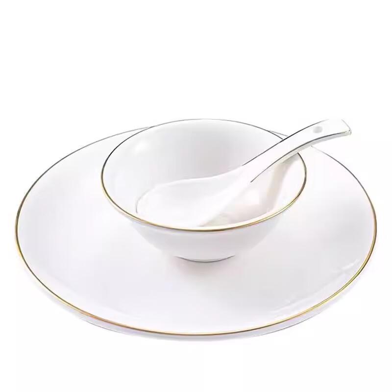 New Chinese Style Gold Rim Ceramic Dinnerware Set