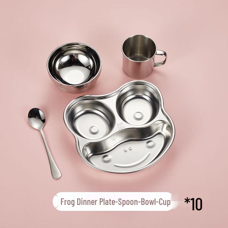 Kids' 304 Stainless Steel Divided Dinner Plate Set