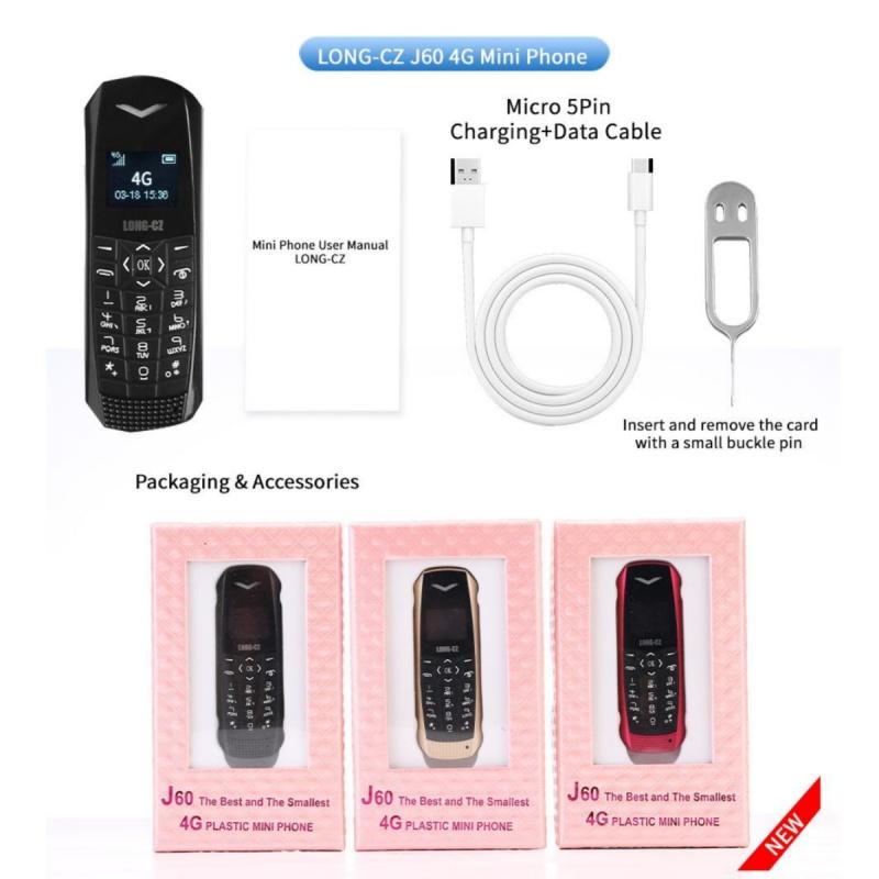 J60 4G супер мини сотовый телефон 1 ГБ ROM OLED экран LTE Bluetooth Mp3 плеер будильник 600 мАч супер легкий портативный мобильный телефон многоязычный