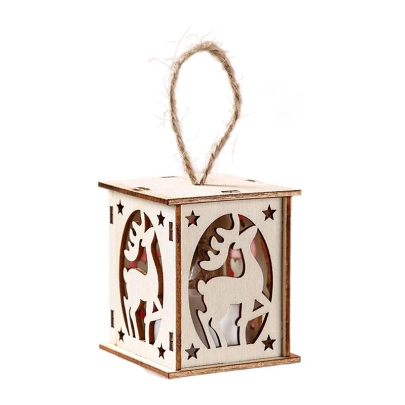 Christmas Wooden House Decoration With Warm LED Light Illuminated Cottage Ornament For Seasonal Display